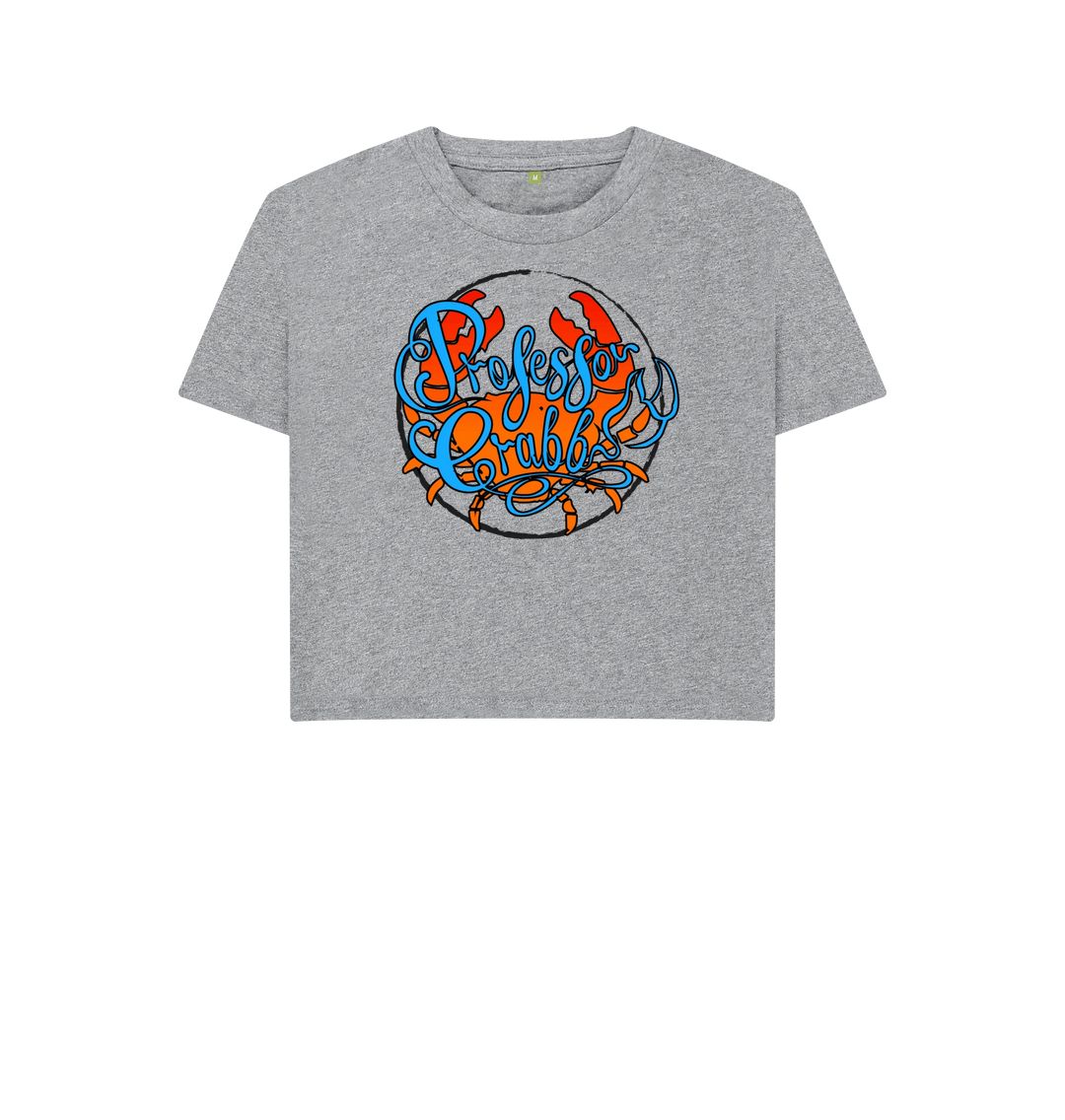 Athletic Grey Classic Professor Crabb Logo Womens Box T-Shirt (Organic Cotton)